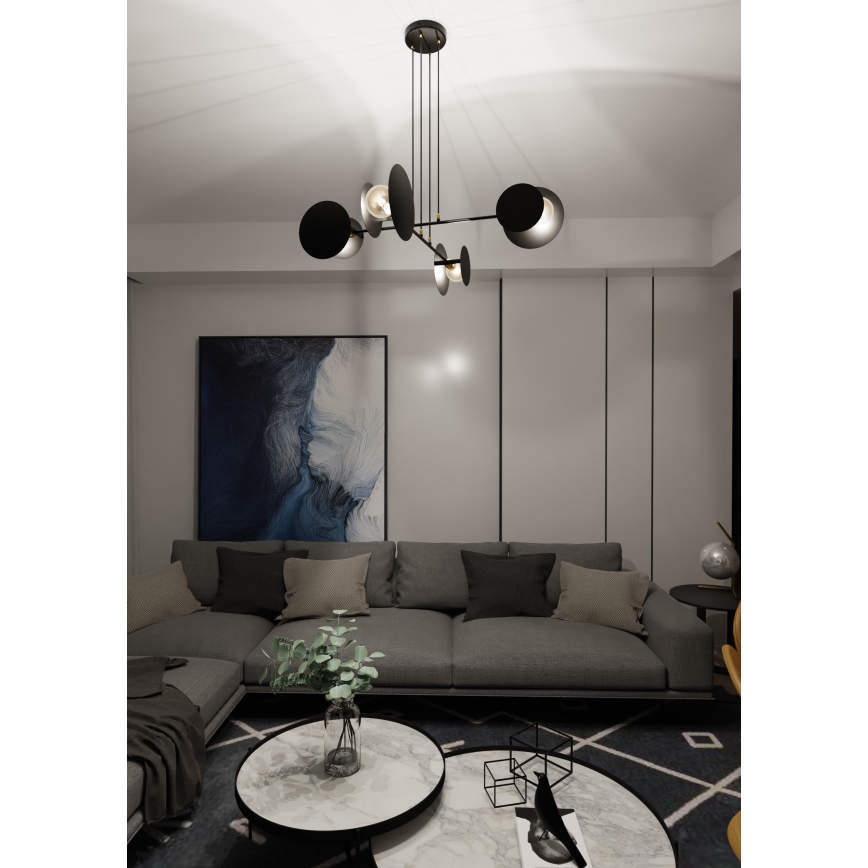 Κρεμαστό φωτιστικό οροφής IDEA 4xE27/15W/230V μαύρο