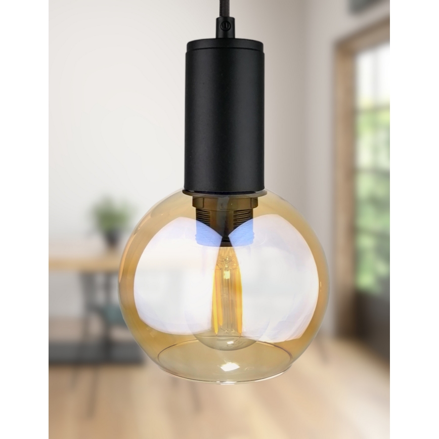 Κρεμαστό φωτιστικό οροφής JANTAR BLACK 2xE27/60W/230V