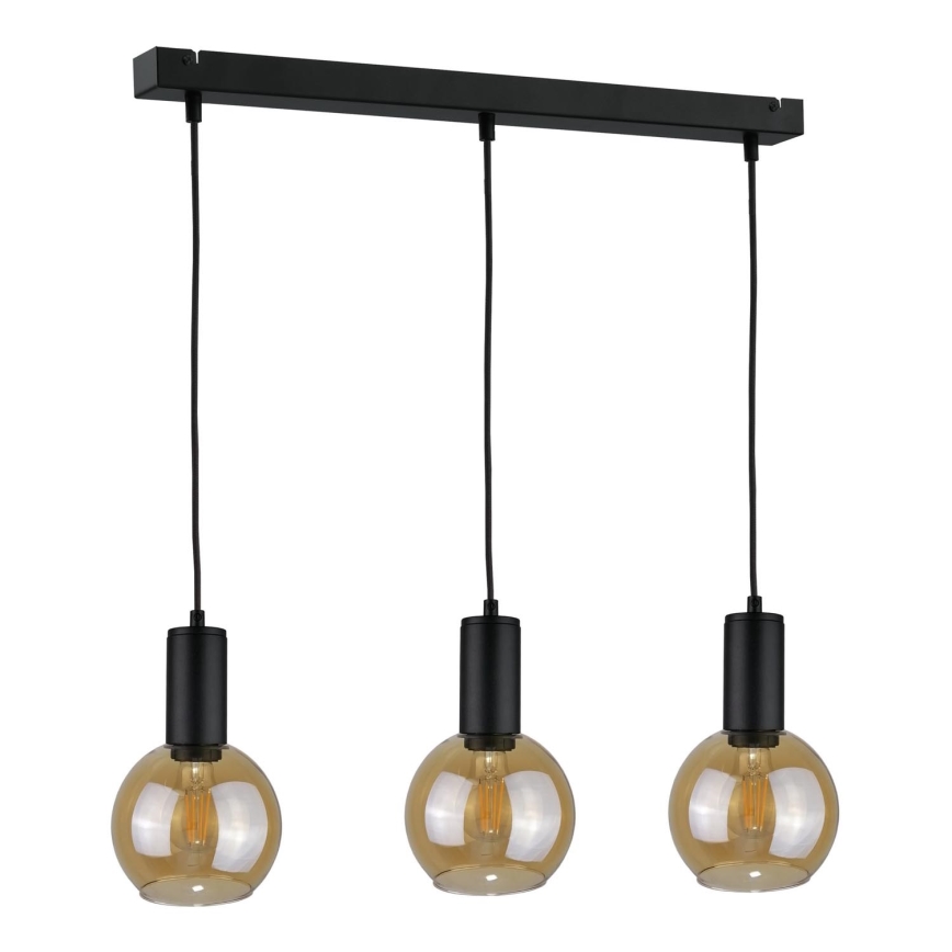 Κρεμαστό φωτιστικό οροφής JANTAR BLACK 3xE27/60W/230V