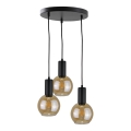 Κρεμαστό φωτιστικό οροφής JANTAR BLACK 3xE27/60W/230V διάμετρος 30 cm