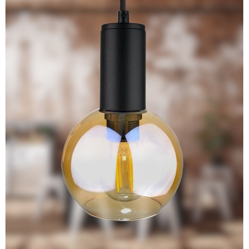 Κρεμαστό φωτιστικό οροφής JANTAR BLACK 3xE27/60W/230V διάμετρος 30 cm