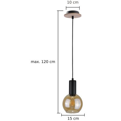 Κρεμαστό φωτιστικό οροφής JANTAR WOOD 1xE27/60W/230V