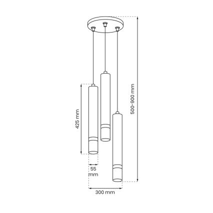 Κρεμαστό φωτιστικό οροφής JOKER 3xGU10/8W/230V πράσινο/χρυσό