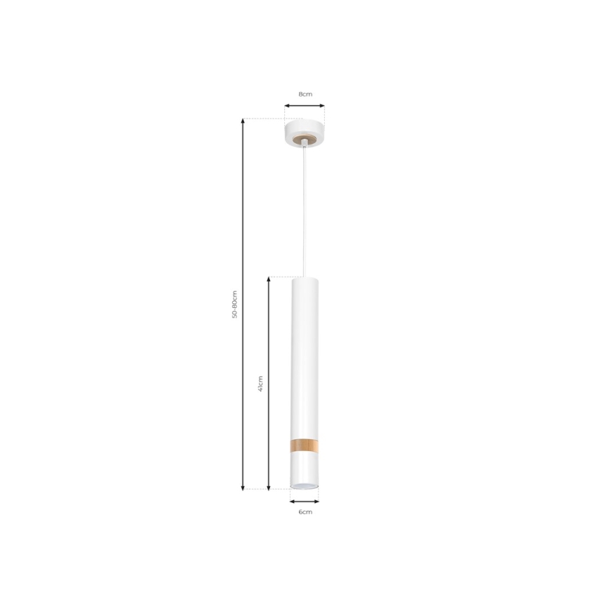 Κρεμαστό φωτιστικό οροφής JOKER WHITE WOOD 1xGU10/8W/230V