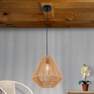 Κρεμαστό φωτιστικό οροφής JUNGLE 1xE27/40W/230V διάμετρος 31 cm hemp