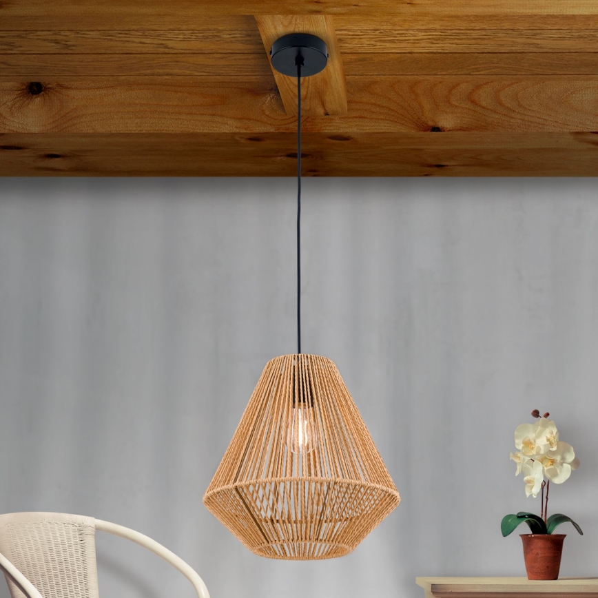 Κρεμαστό φωτιστικό οροφής JUNGLE 1xE27/40W/230V διάμετρος 31 cm hemp