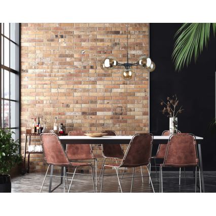 Κρεμαστό φωτιστικό οροφής KALIOPE II 6xE14/50W/230V μαύρο/φιμέ μπεζ