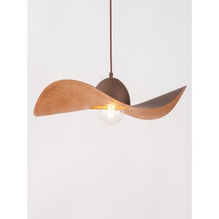 Κρεμαστό φωτιστικό οροφής KAPELLO 1xE27/60W/230V διάμετρος 55 cm καφέ/χαλκός
