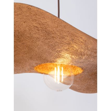 Κρεμαστό φωτιστικό οροφής KAPELLO 1xE27/60W/230V διάμετρος 55 cm καφέ/χαλκός