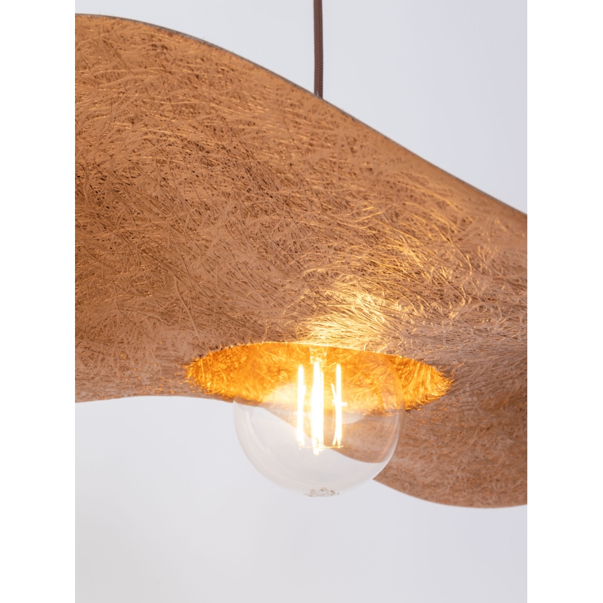 Κρεμαστό φωτιστικό οροφής KAPELLO 1xE27/60W/230V διάμετρος 55 cm καφέ/χαλκός