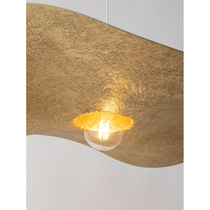 Κρεμαστό φωτιστικό οροφής KAPELLO 1xE27/60W/230V διάμετρος 55 cm λευκό/χρυσαφί