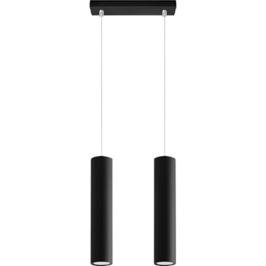 Κρεμαστό φωτιστικό οροφής KARADON 2xGU10/30W/230V μαύρο