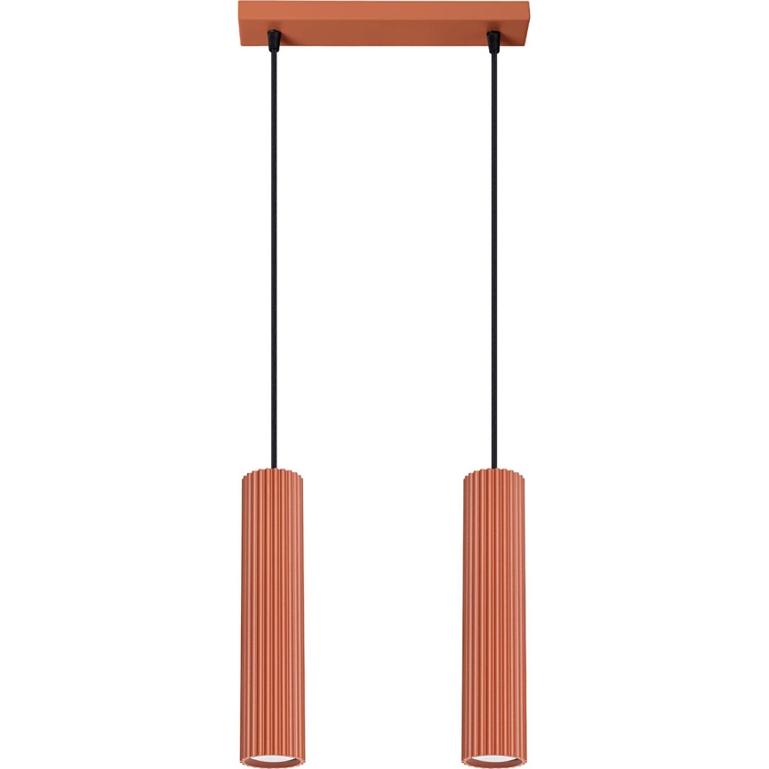 Κρεμαστό φωτιστικό οροφής KARBON 2xGU10/10W/230V κόκκινο