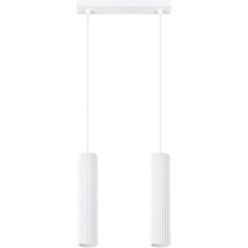 Κρεμαστό φωτιστικό οροφής KARBON 2xGU10/10W/230V λευκό