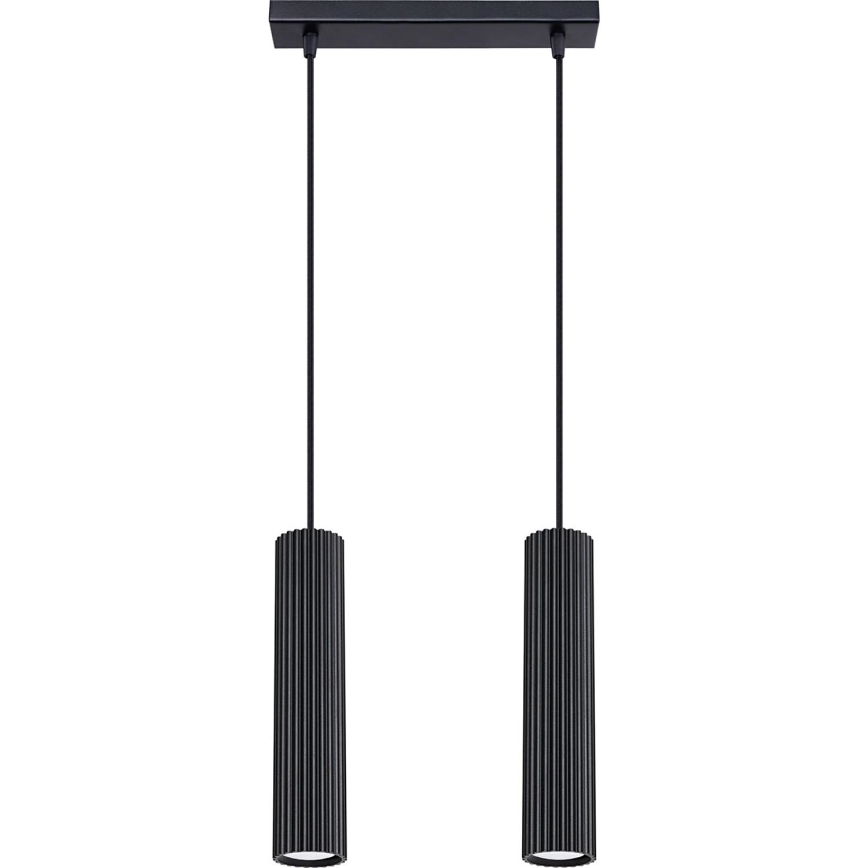 Κρεμαστό φωτιστικό οροφής KARBON 2xGU10/10W/230V μαύρο