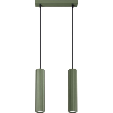 Κρεμαστό φωτιστικό οροφής KARBON 2xGU10/10W/230V πράσινο
