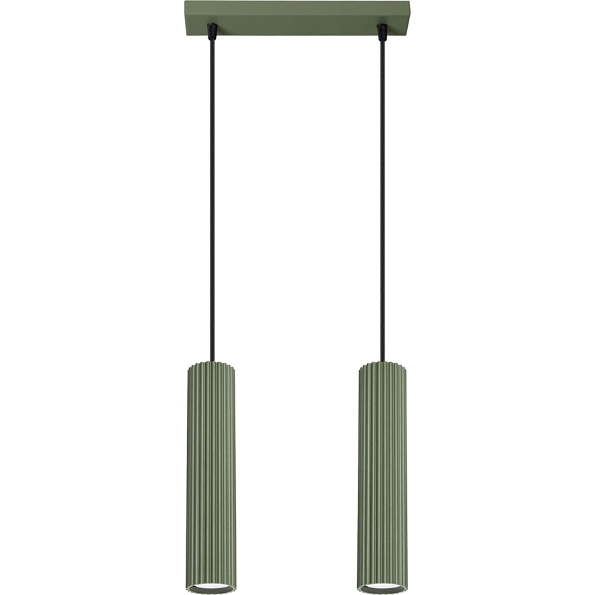 Κρεμαστό φωτιστικό οροφής KARBON 2xGU10/10W/230V πράσινο
