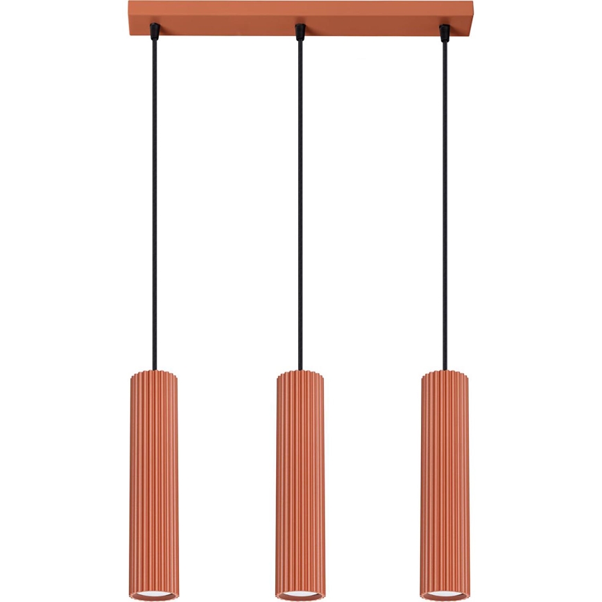 Κρεμαστό φωτιστικό οροφής KARBON 3xGU10/10W/230V κόκκινο