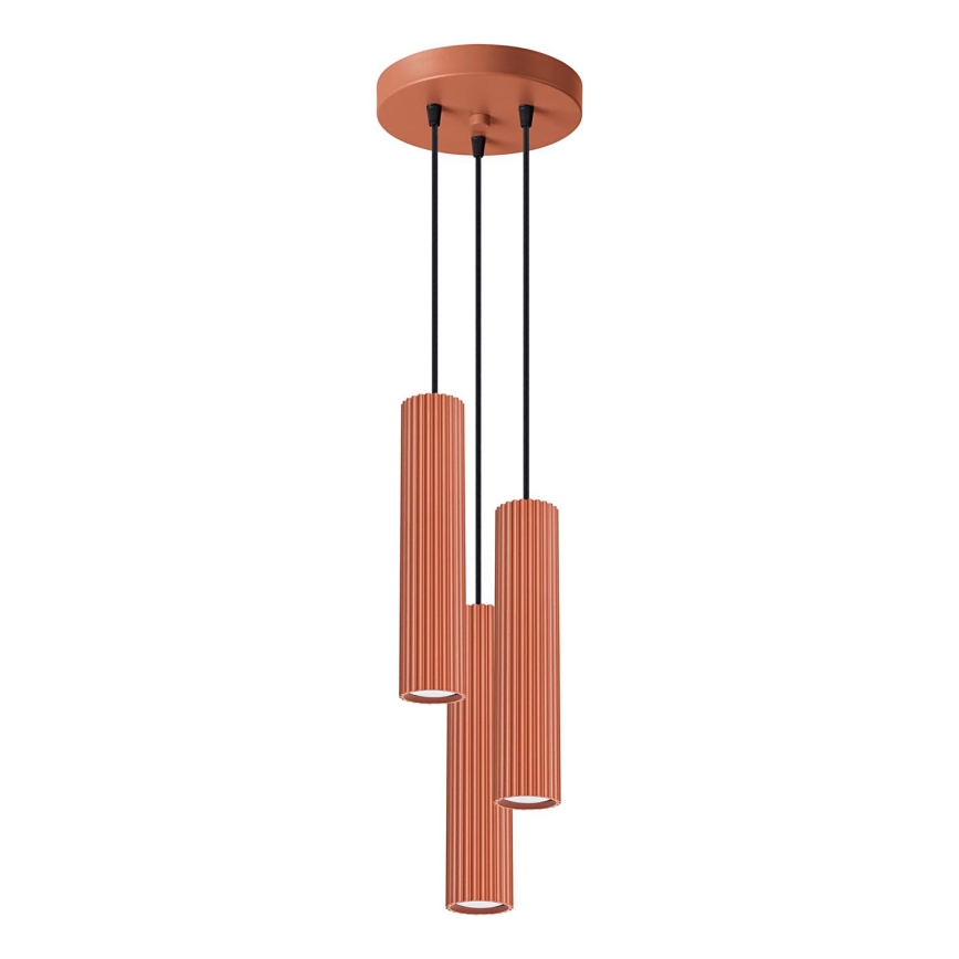 Κρεμαστό φωτιστικό οροφής KARBON 3xGU10/10W/230V κόκκινο