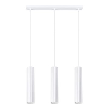 Κρεμαστό φωτιστικό οροφής KARBON 3xGU10/10W/230V λευκό