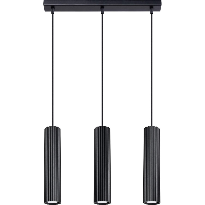 Κρεμαστό φωτιστικό οροφής KARBON 3xGU10/10W/230V μαύρο