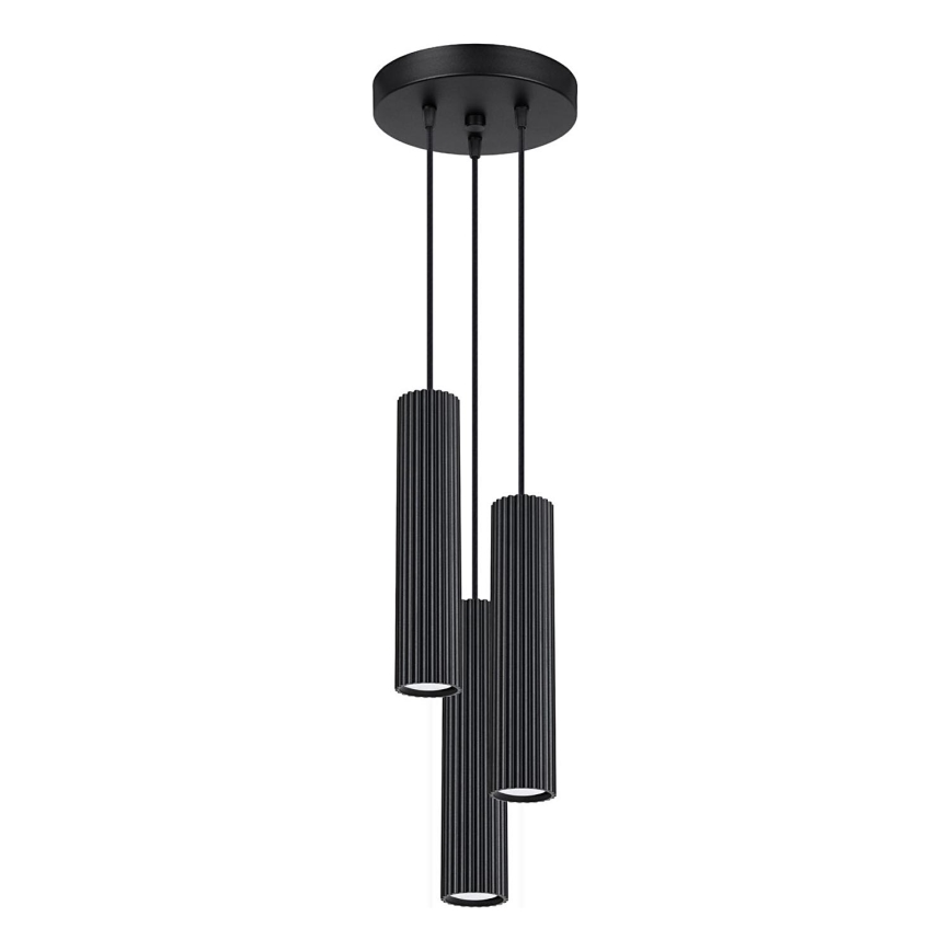 Κρεμαστό φωτιστικό οροφής KARBON 3xGU10/10W/230V μαύρο