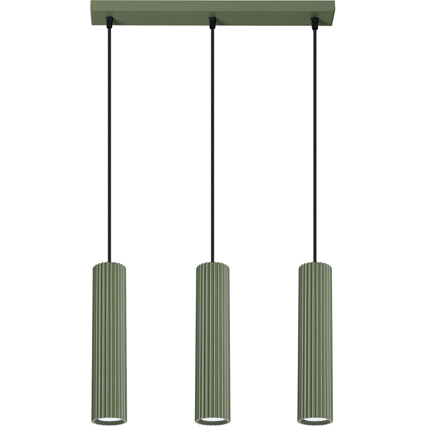 Κρεμαστό φωτιστικό οροφής KARBON 3xGU10/10W/230V πράσινο