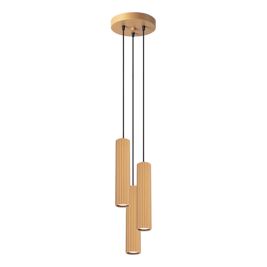 Κρεμαστό φωτιστικό οροφής KARBON 3xGU10/10W/230V χρυσό