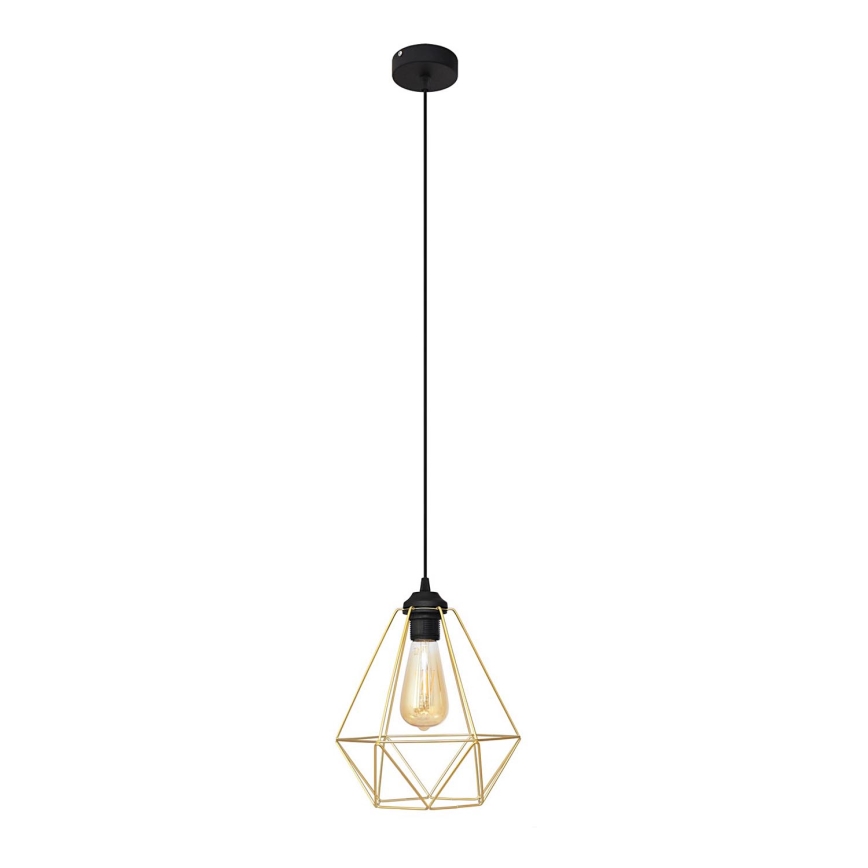 Κρεμαστό φωτιστικό οροφής KARO 1xE27/15W/230V χρυσαφί/μαύρο