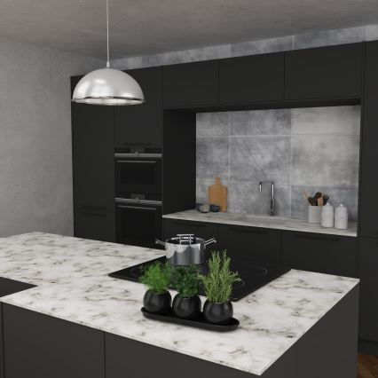 Κρεμαστό φωτιστικό οροφής KITCHEN 1xE27/15W/230V λευκό/γυαλιστερό χρώμιο