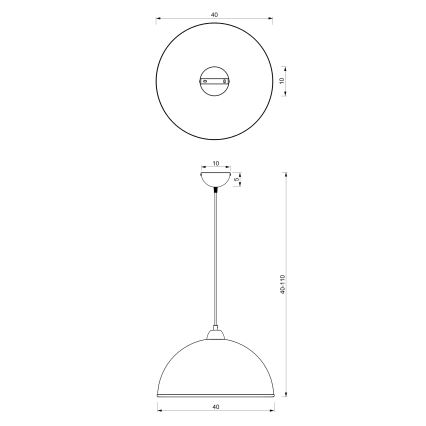 Κρεμαστό φωτιστικό οροφής KITCHEN 1xE27/15W/230V λευκό/γυαλιστερό χρώμιο
