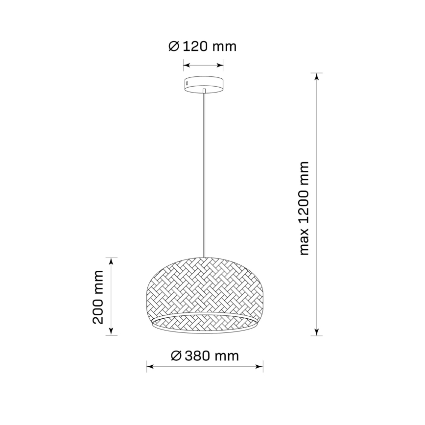 Κρεμαστό φωτιστικό οροφής KORFU 1xE27/20W/230V διάμετρος 38 cm μπαμπού