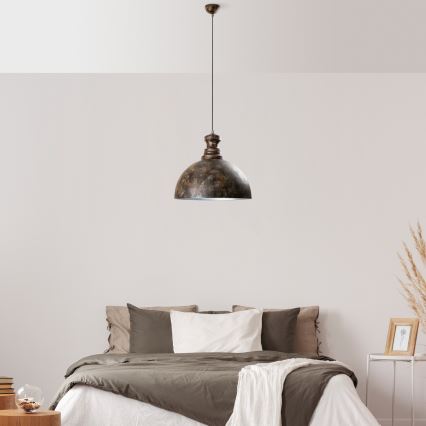 Κρεμαστό φωτιστικό οροφής KURE 1xE27/40W/230V διάμετρος 40 cm γκρι