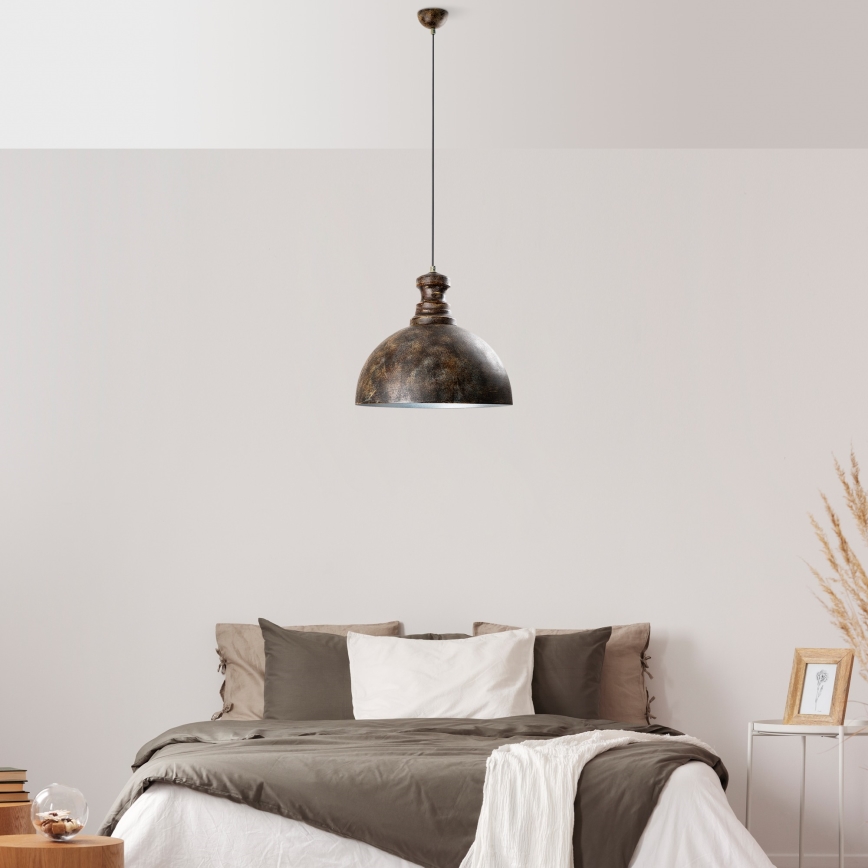 Κρεμαστό φωτιστικό οροφής KURE 1xE27/40W/230V διάμετρος 40 cm γκρι