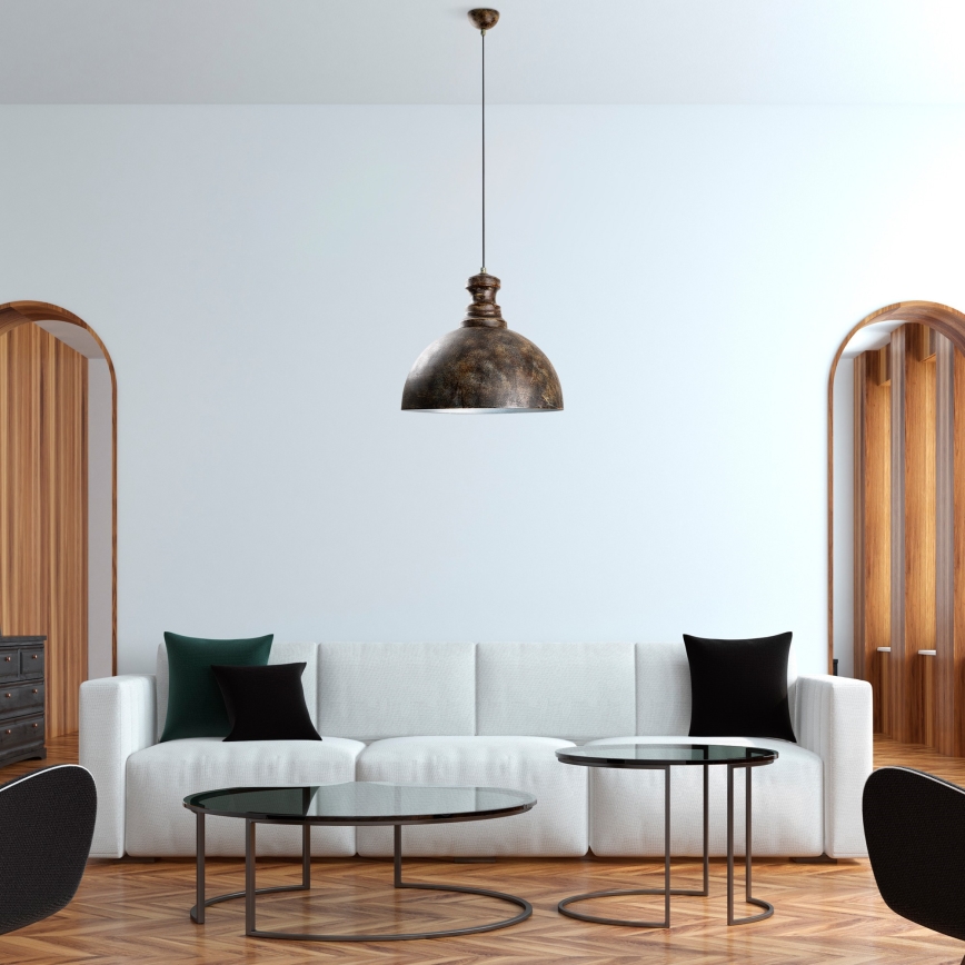 Κρεμαστό φωτιστικό οροφής KURE 1xE27/40W/230V διάμετρος 40 cm γκρι