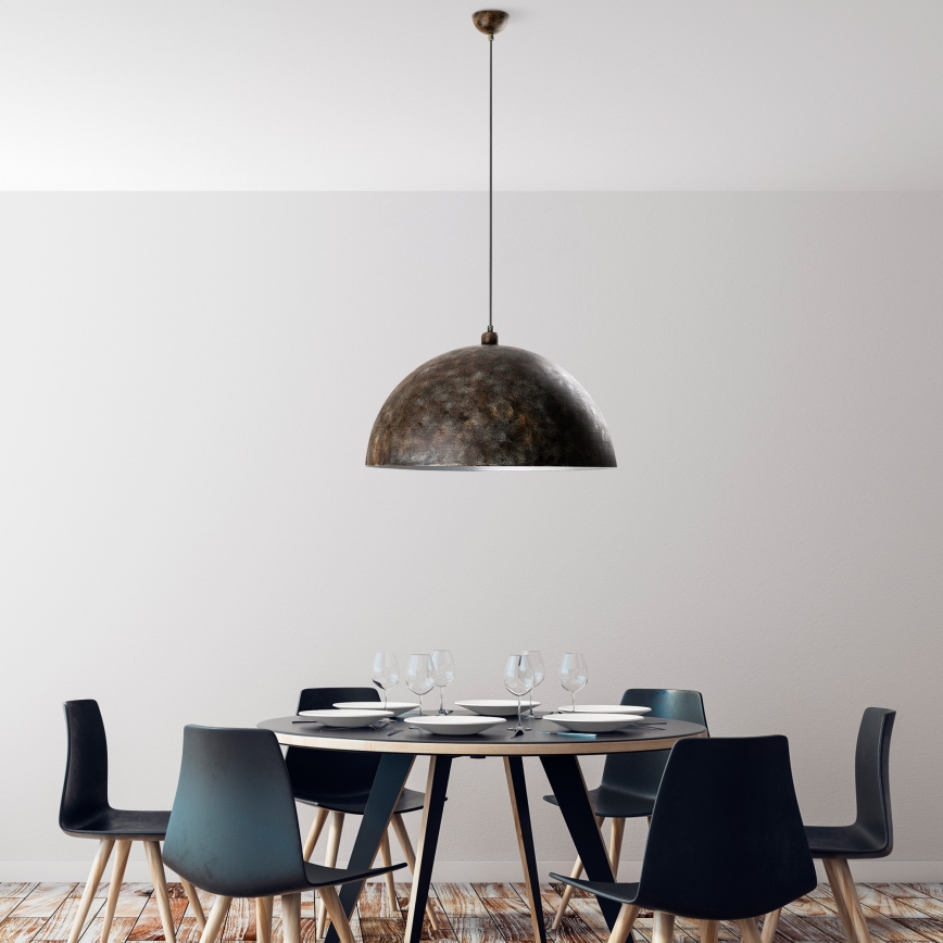 Κρεμαστό φωτιστικό οροφής KURE 1xE27/40W/230V διάμετρος 60 cm γκρι