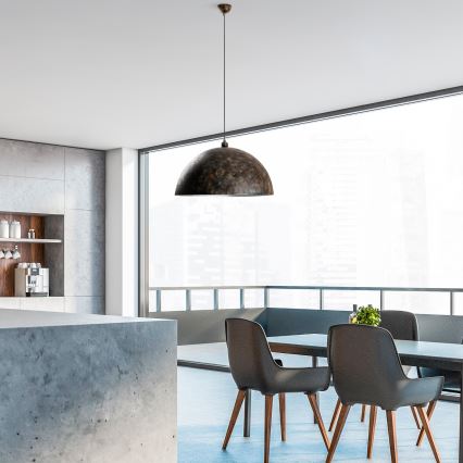 Κρεμαστό φωτιστικό οροφής KURE 1xE27/40W/230V διάμετρος 60 cm γκρι