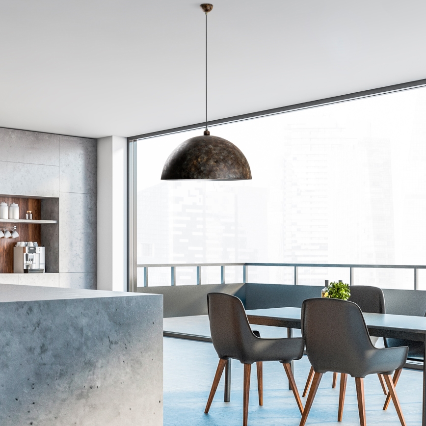 Κρεμαστό φωτιστικό οροφής KURE 1xE27/40W/230V διάμετρος 60 cm γκρι
