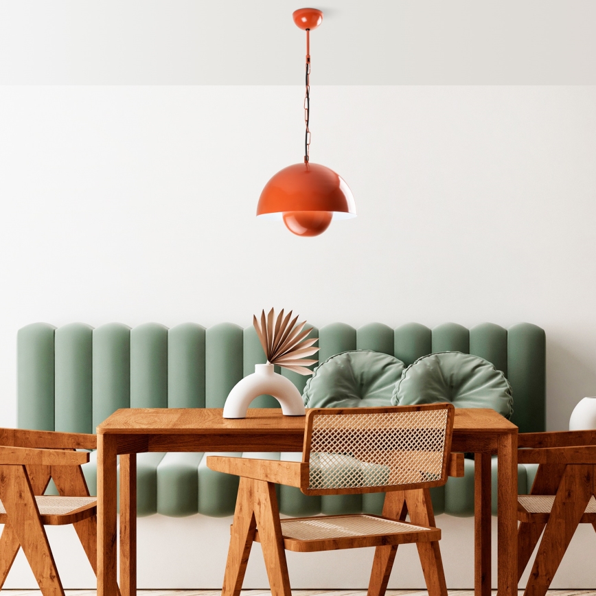 Κρεμαστό φωτιστικό οροφής KURE 1xE27/40W/230V πορτοκαλί