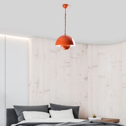 Κρεμαστό φωτιστικό οροφής KURE 1xE27/40W/230V πορτοκαλί