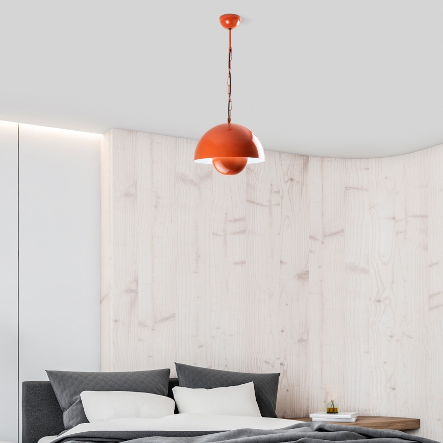 Κρεμαστό φωτιστικό οροφής KURE 1xE27/40W/230V πορτοκαλί