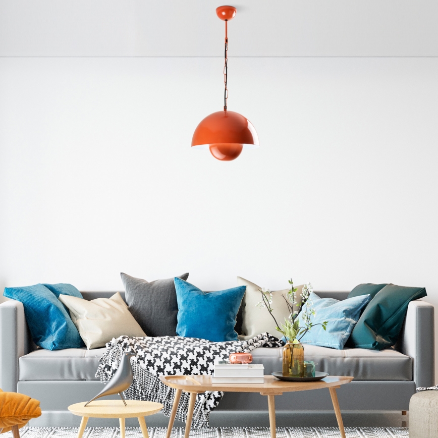 Κρεμαστό φωτιστικό οροφής KURE 1xE27/40W/230V πορτοκαλί