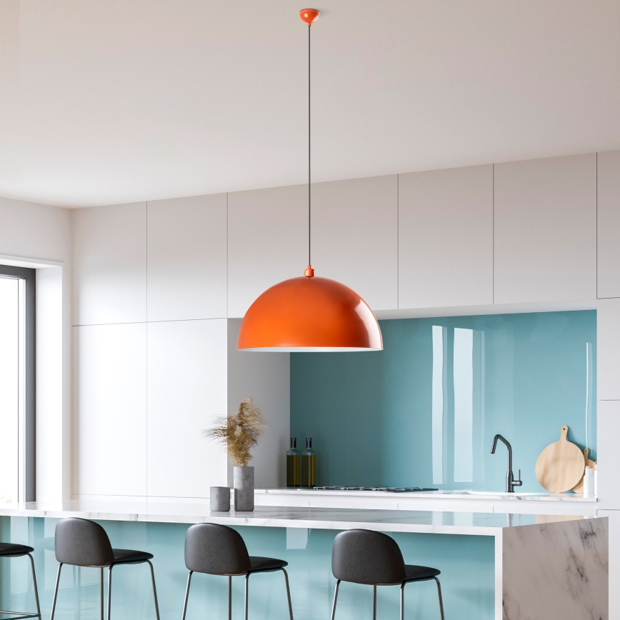 Κρεμαστό φωτιστικό οροφής KURE 1xE27/40W/230V πορτοκαλί