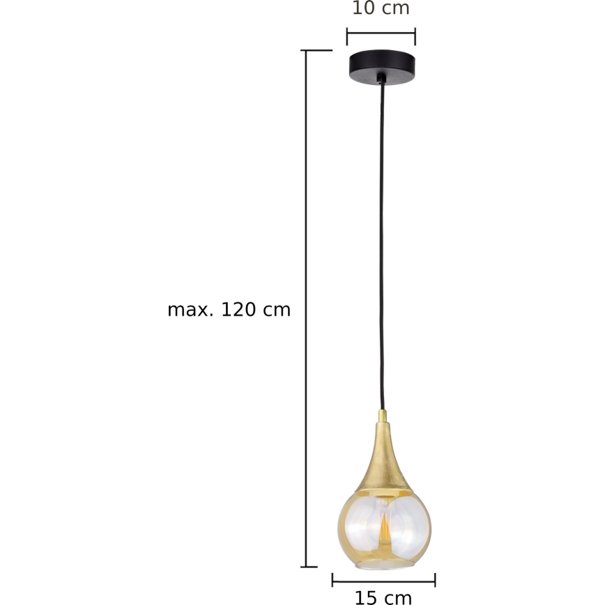 Κρεμαστό φωτιστικό οροφής LACRIMA HONEY 1xE27/60W/230V