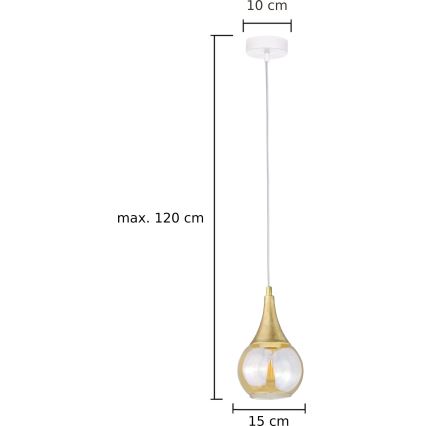 Κρεμαστό φωτιστικό οροφής LACRIMA WHITE 1xE27/60W/230V