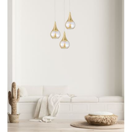 Κρεμαστό φωτιστικό οροφής  LACRIMA WHITE 3xE27/60W/230V διάμετρος 30 cm