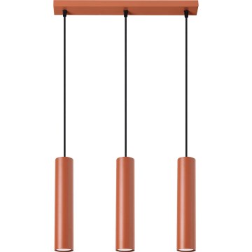 Κρεμαστό φωτιστικό οροφής LAGOS 3xGU10/10W/230V κόκκινο