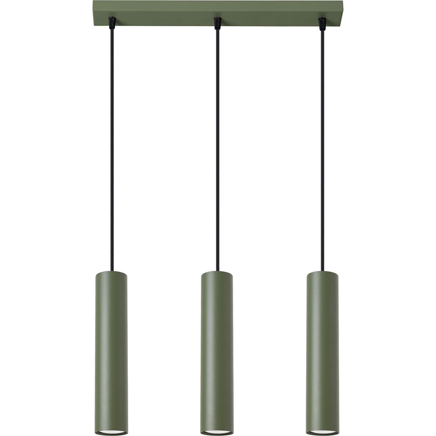 Κρεμαστό φωτιστικό οροφής LAGOS 3xGU10/10W/230V πράσινο