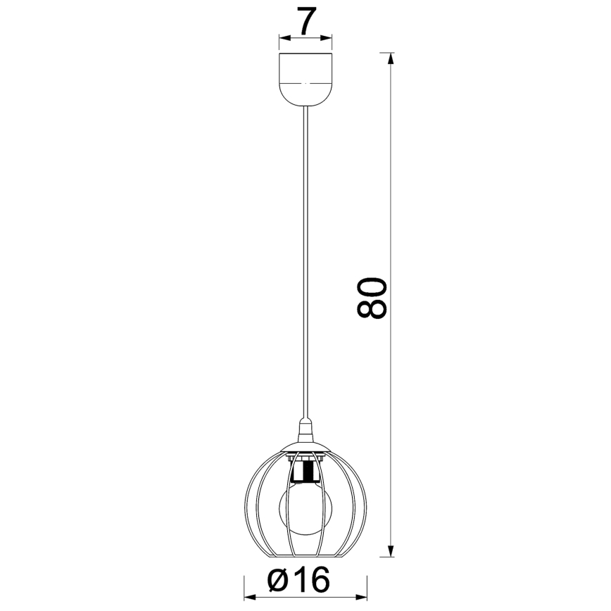 Κρεμαστό φωτιστικό οροφής LAPS 1xE27/15W/230W μαύρο