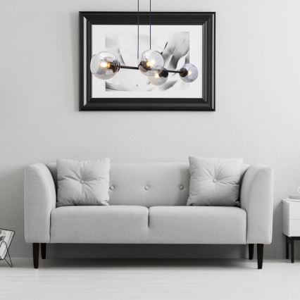 Κρεμαστό φωτιστικό οροφής LATIL 4xE27/60W/230V μαύρο